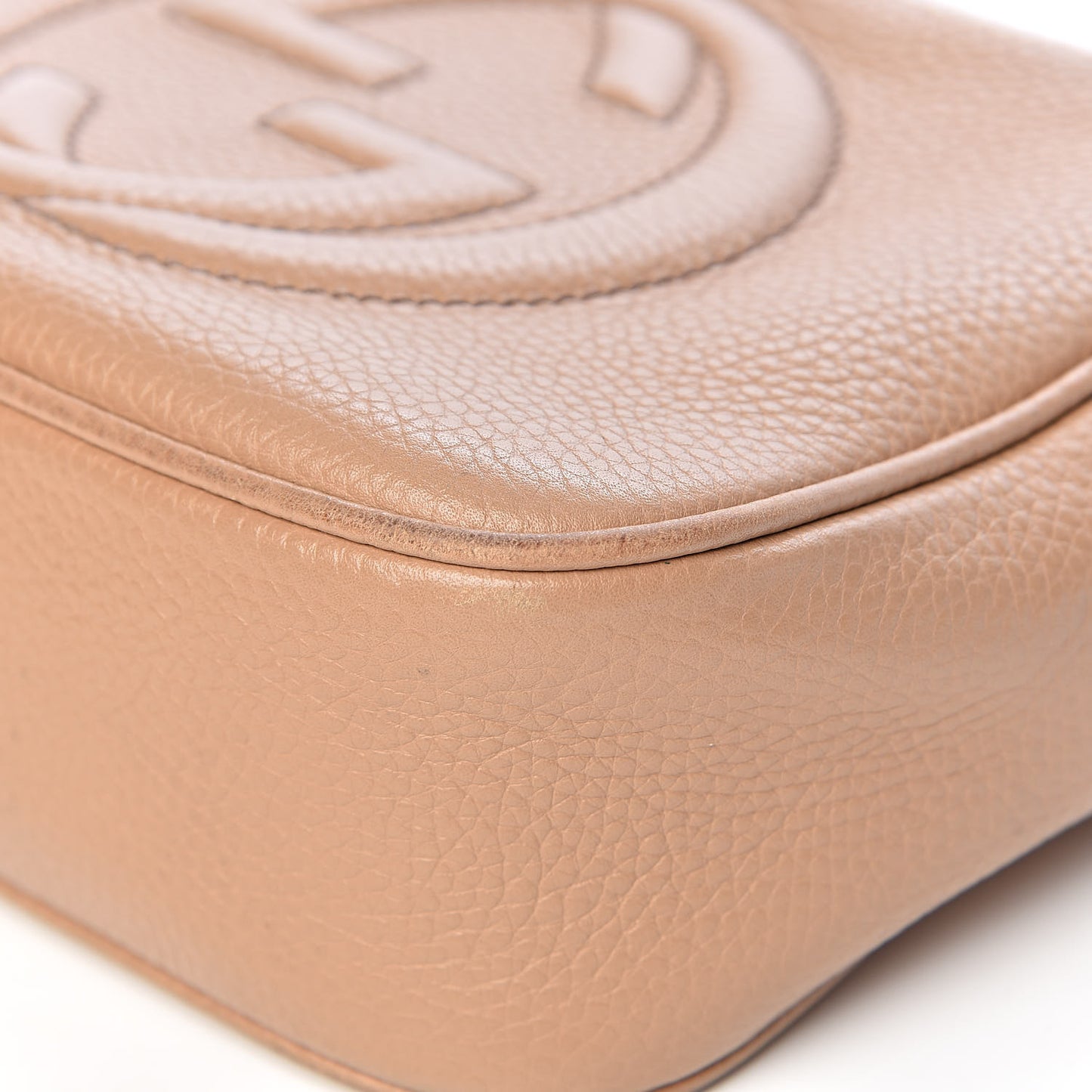 Pebbled Calfskin Small Soho Disco Bag Rose Beige
