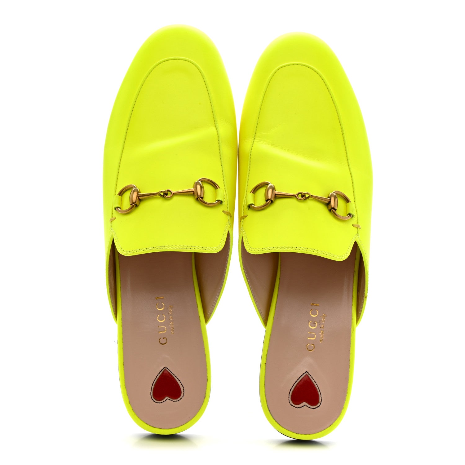 Gucci Malaga Kid Womens Princetown Slippers 38 Yellow Fluo 5 of 11