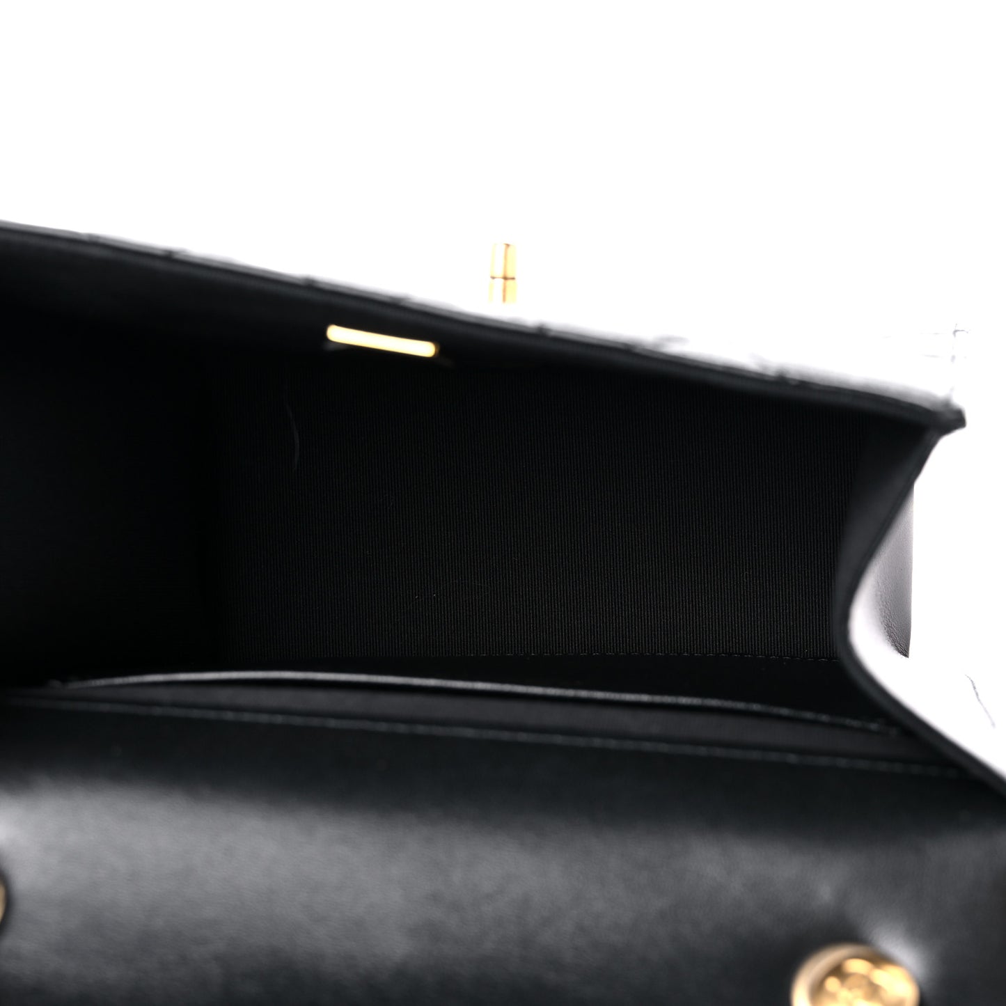 Shiny Lambskin Quilted Mini Flap Black