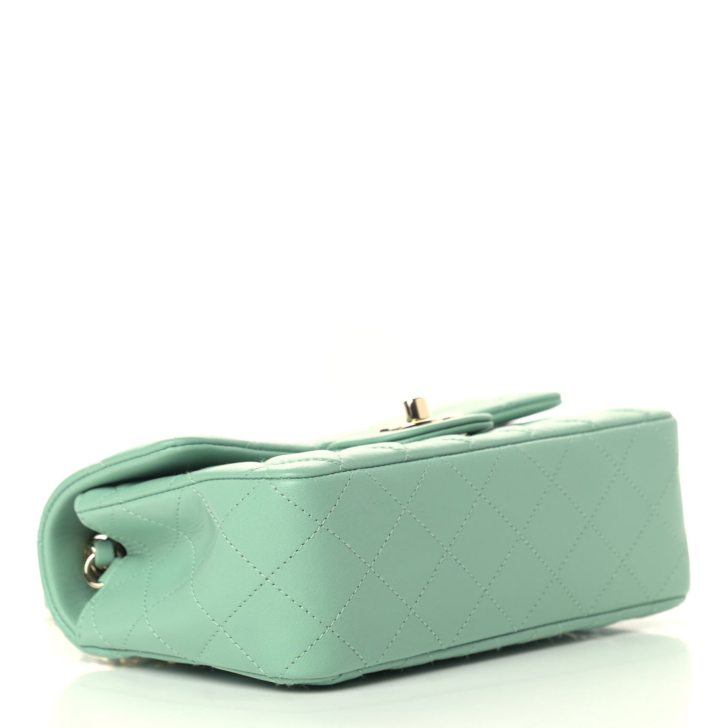 Chanel Lambskin Quilted Mini Rectangular Flap Green 4 of 12