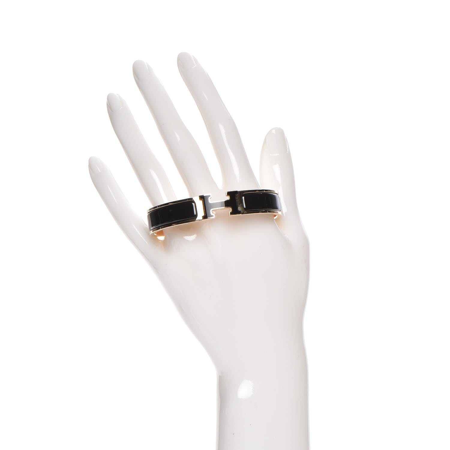 Hermes Enamel Narrow Clic Clac H Bracelet GM Black 2 of 5