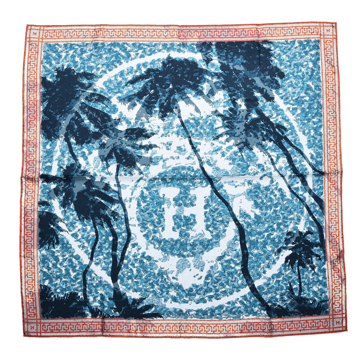 Hermes Silk A Beverly Hills Scarf 90 Bleu 1 of 5