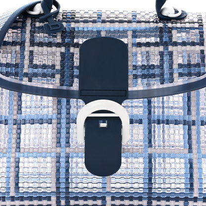 Delvaux Vinyl Gingham The Dreamer MM Brillant Satchel Navy 7 of 9
