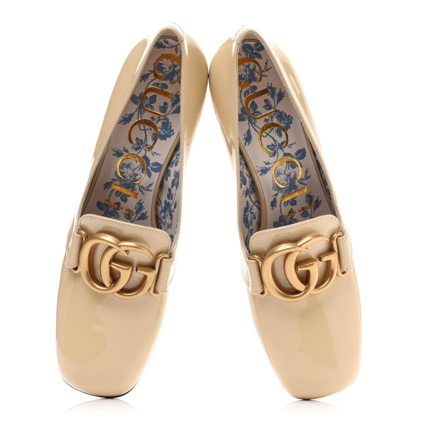 Vernice GG Victoire 55mm Loafer Pumps 37 Sand Storm
