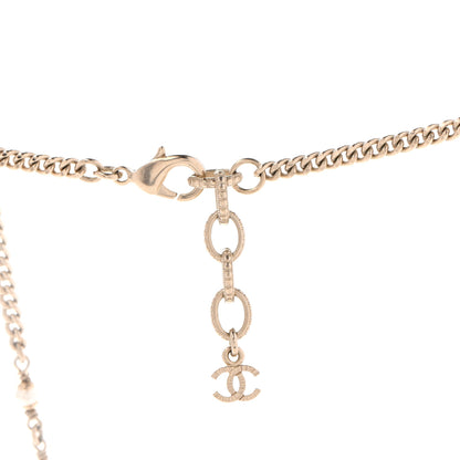 Chanel Metal Resin Pearl Star CC Necklace Gold 4 of 6
