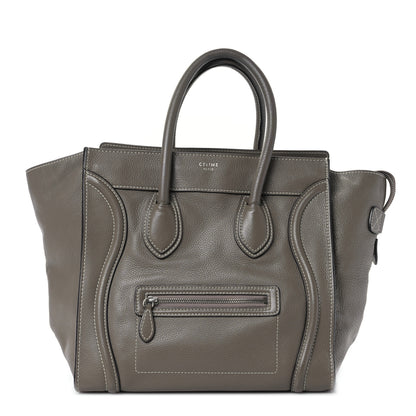 Celine Drummed Calfskin Mini Luggage Souris 1 of 8