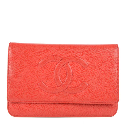 Chanel Caviar Timeless CC Wallet On Chain WOC Red 1 of 8