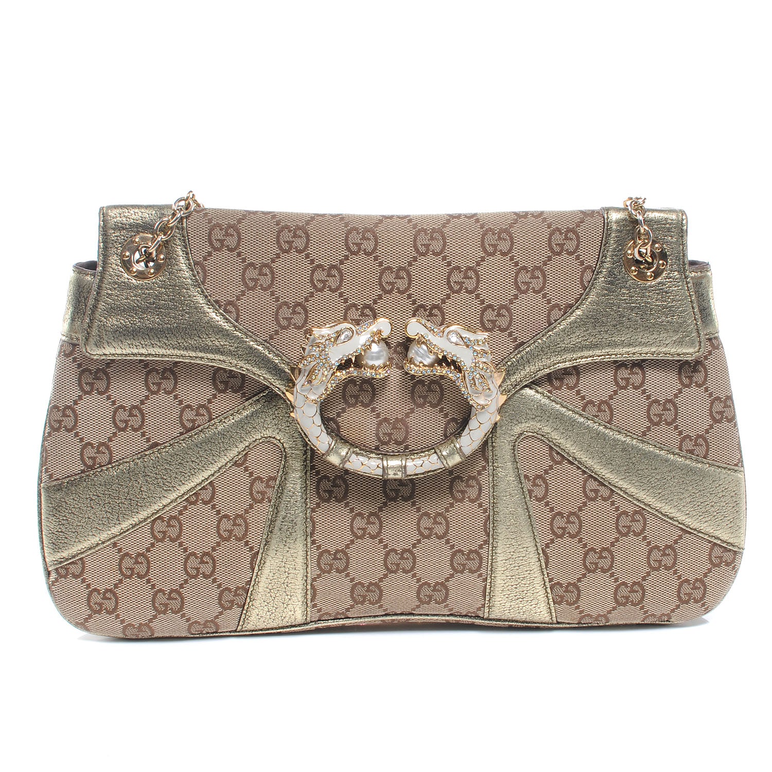 Gucci Monogram Tom Ford Jeweled Dragon Bag 1 of 7