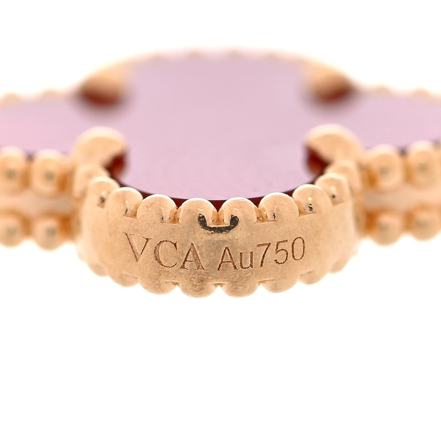 18K Yellow Gold Carnelian 5 Motifs Vintage Alhambra Bracelet