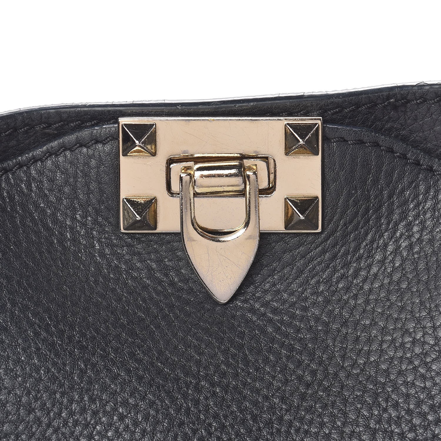 Valentino Garavani Pebbled Calfskin Small Rockstud Flip-Lock Messenger Bag Black 15 of 15
