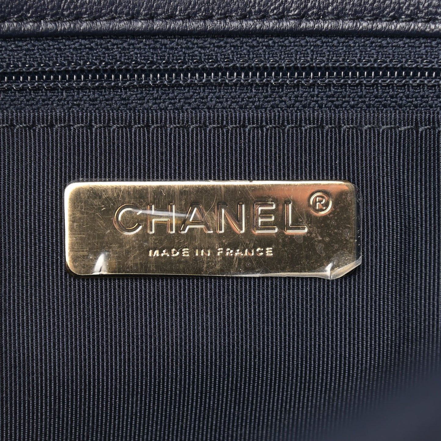 Goatskin Quilted Large Chanel 19 Flap Navy Blue