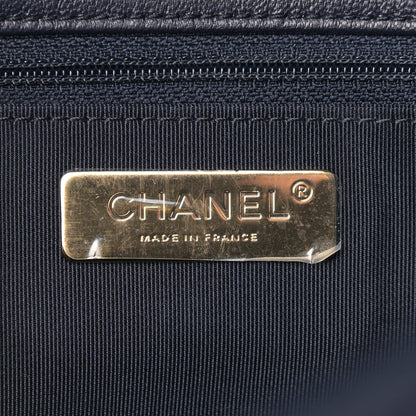 Chanel Goatskin Quilted Large Chanel 19 Flap Navy Blue 6 of 10