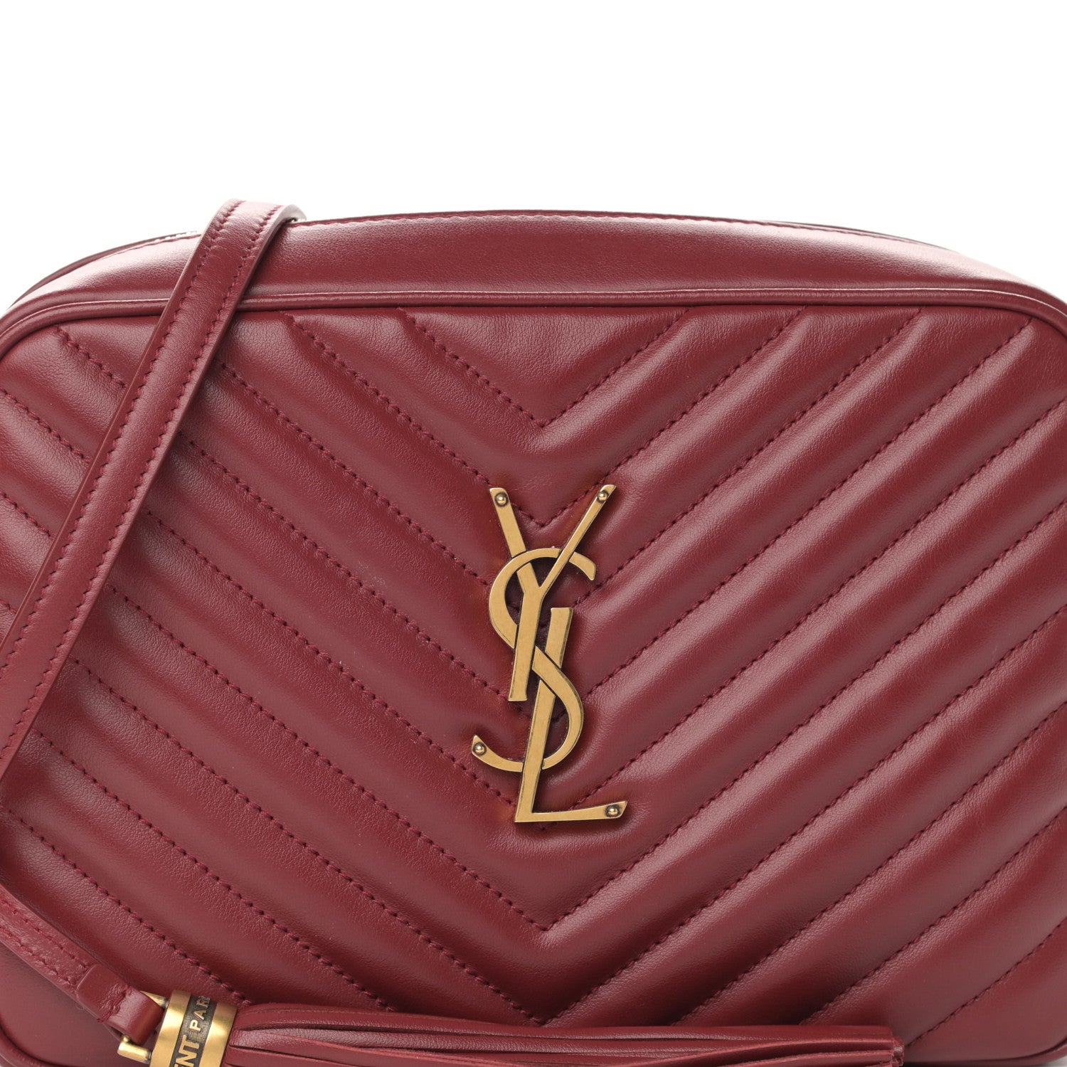 Saint Laurent Calfskin Matelasse Monogram Lou Camera Bag Red 8 of 10