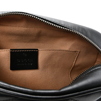 Gucci Calfskin Matelasse Small GG Marmont Chain Shoulder Bag Black 6 of 10