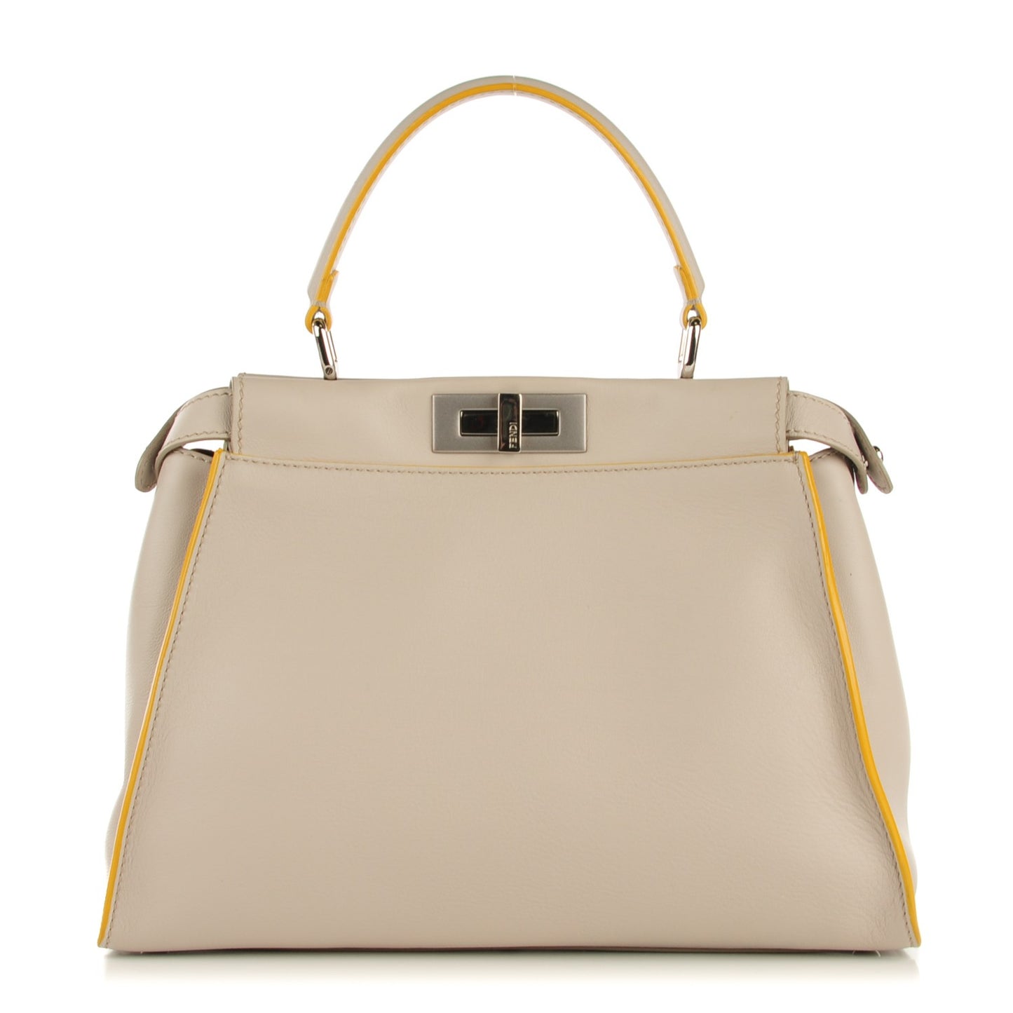 Vitello Seta Burro Medium Peekaboo Iconic Satchel Grigio Polvere Mattone