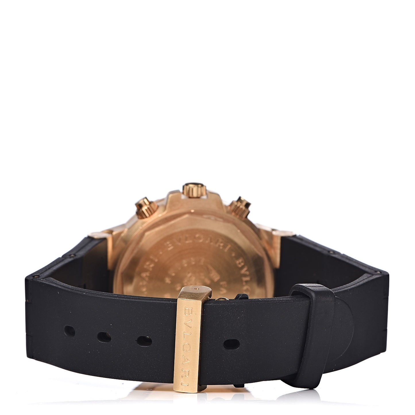 18K Yellow Gold Rubber 38mm Diagono Scuba Chronometer Automatic Watch Black