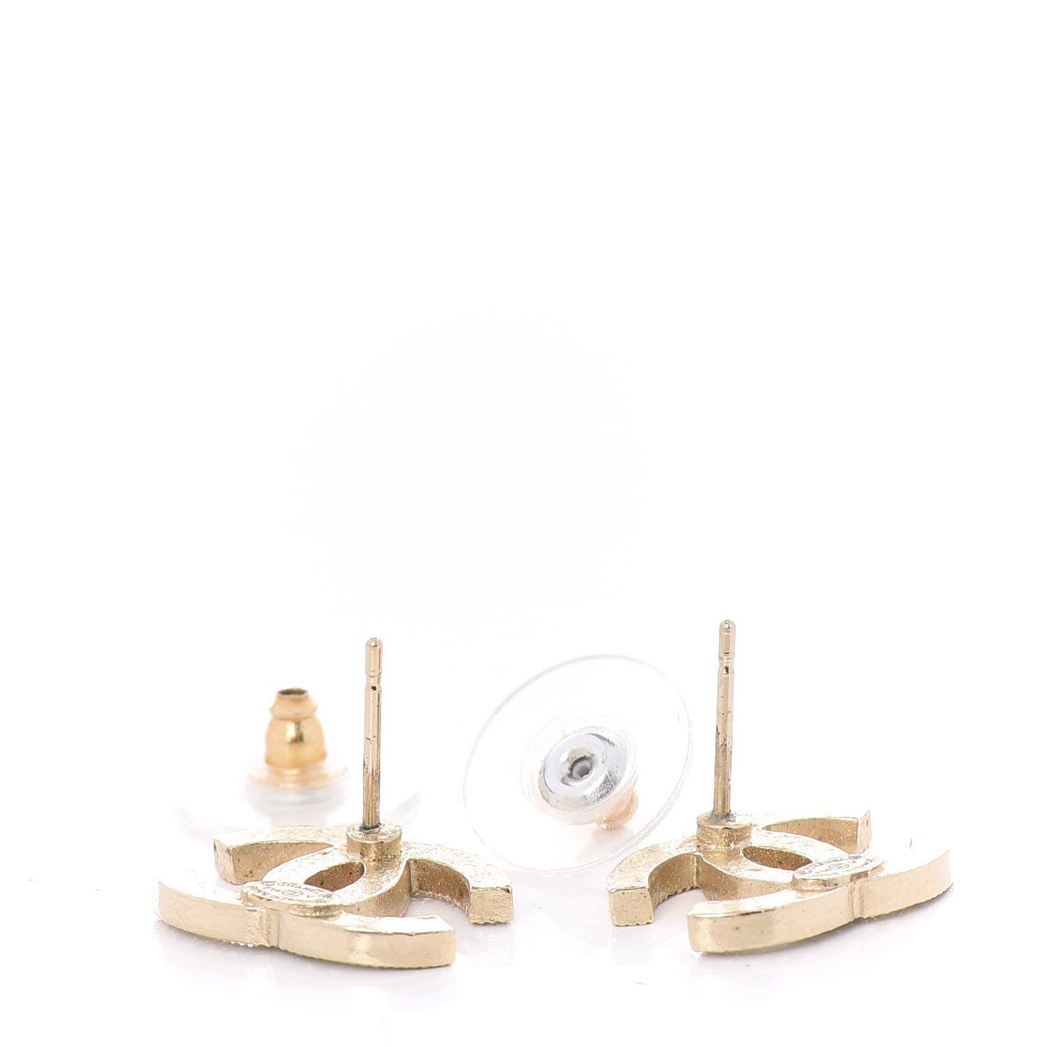 Chanel Crystal CC Earrings Gold 3 of 4