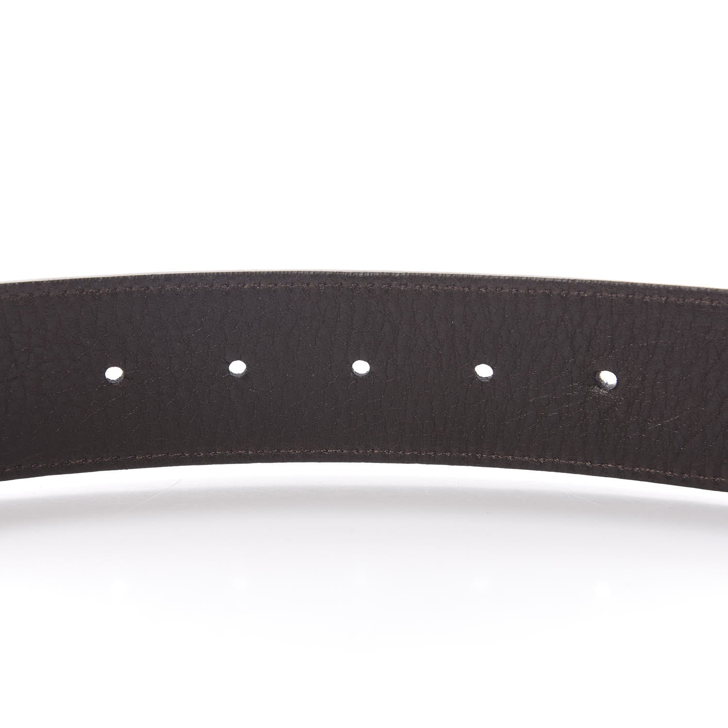 Fendi Glazed Fabric Calfskin FF 1974 Reversible Plaque Belt Mogano Panna 3 of 5
