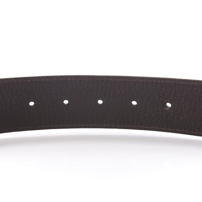 Fendi Glazed Fabric Calfskin FF 1974 Reversible Plaque Belt Mogano Panna 3 of 5