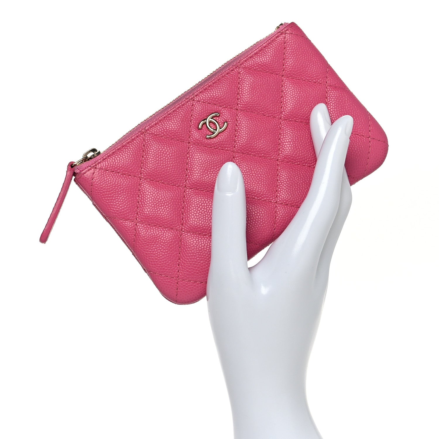Chanel Caviar Quilted Small Cosmetic Case Pink 2 of 8