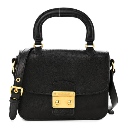 Miu Miu Goatskin Madras Small Crossbody Bag Black 1 of 11