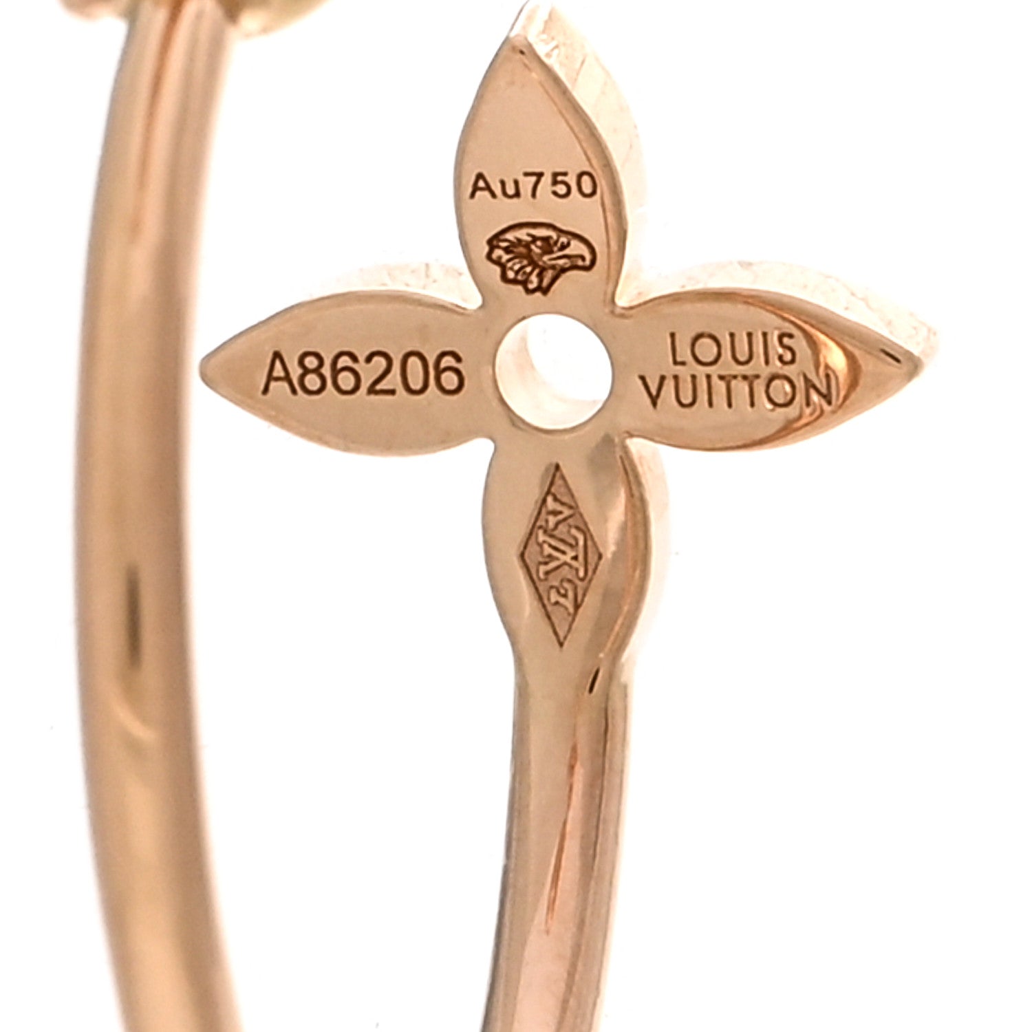 Louis Vuitton 18K Pink Gold Diamond Idylle Blossom Hoop Single Earring 3 of 3