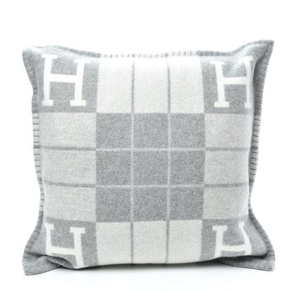 Hermes Wool Cashmere Avalon III Pillow PM Ecru Gris Clair 2 of 3