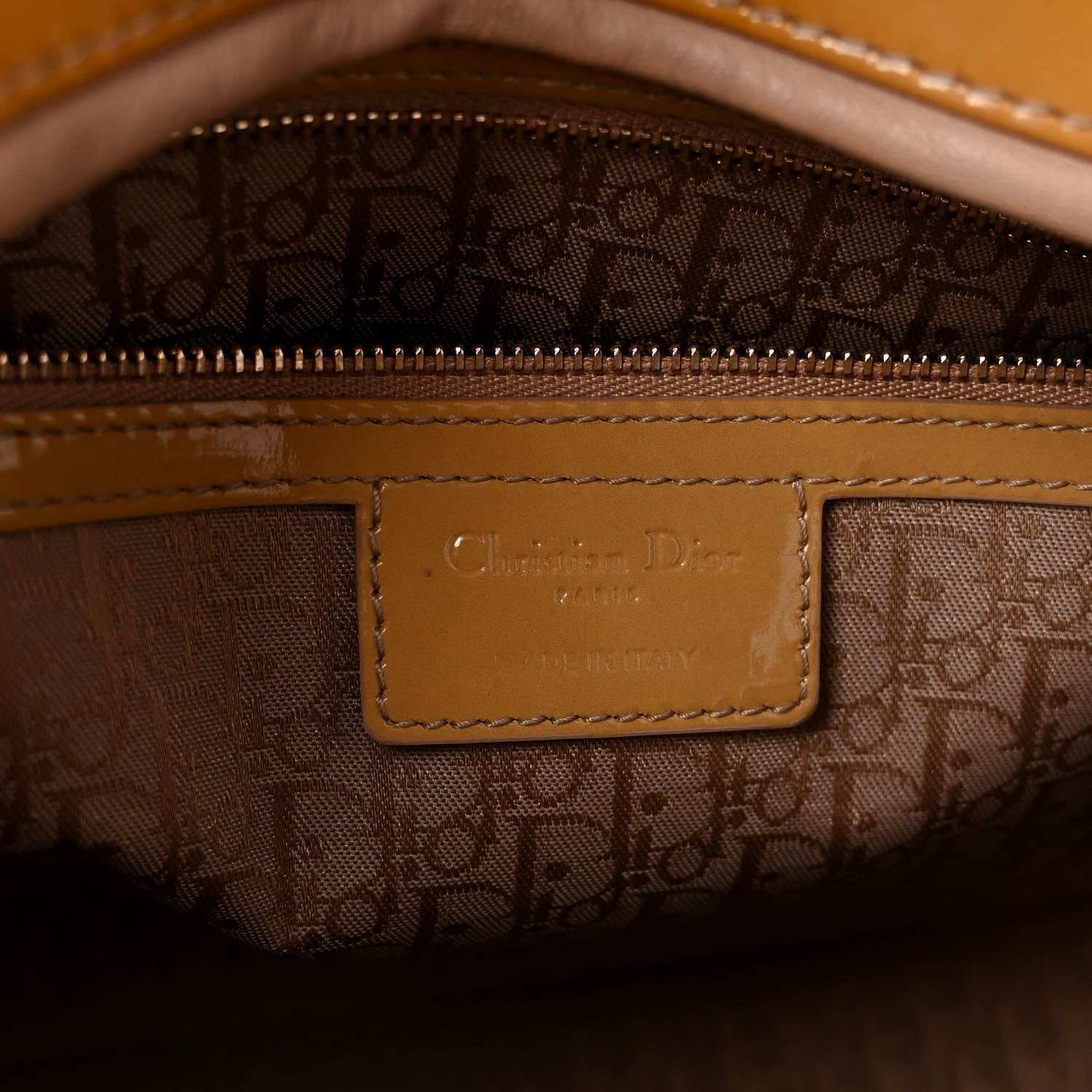 Christian Dior Patent Cannage Large Lady Dior Dark Beige 6 of 9