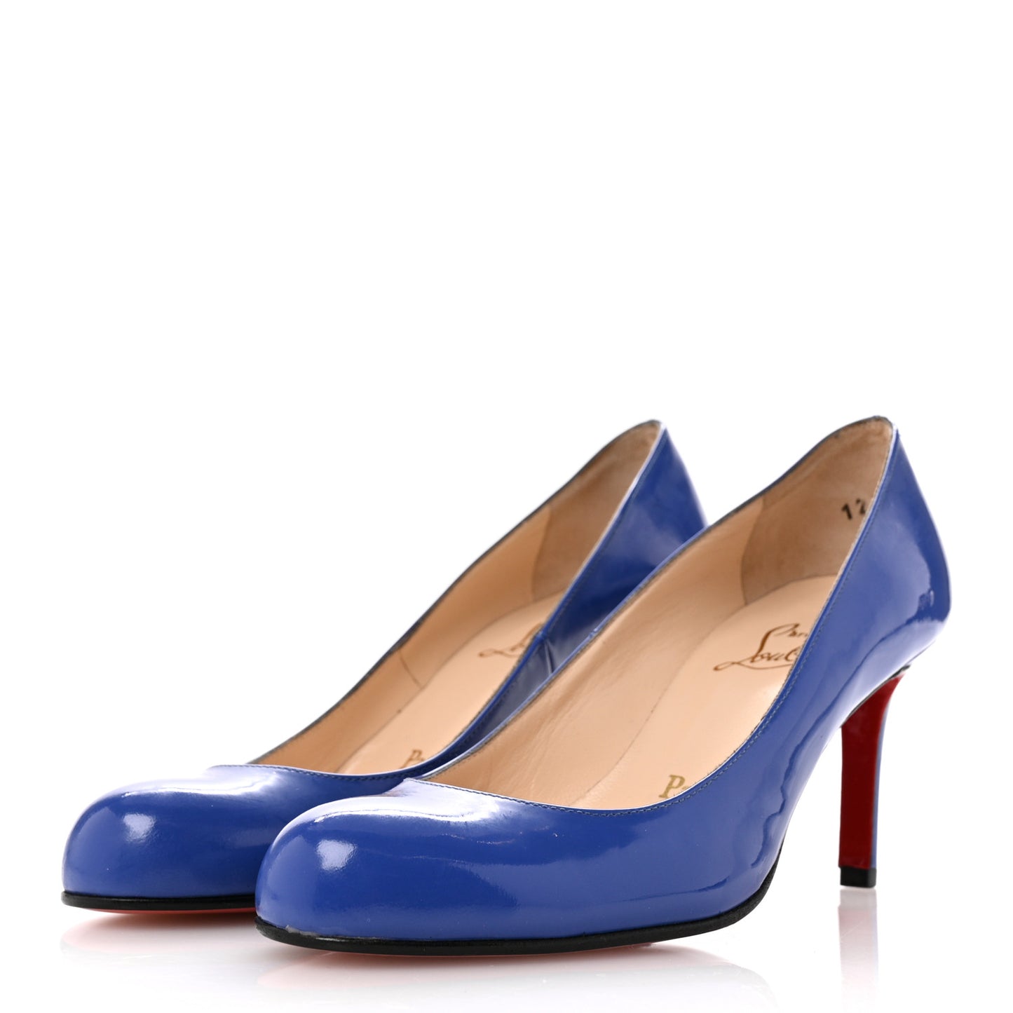 Shiny Nappa Simple 85 Pumps 35 Blue