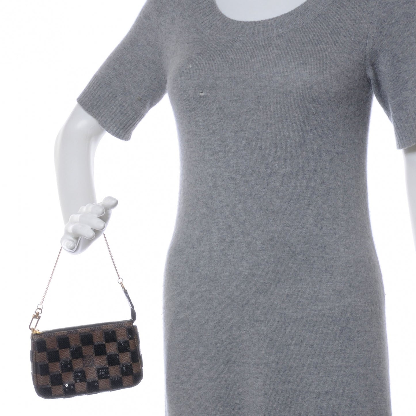 Damier Paillettes Mini Pochette Accessories Black