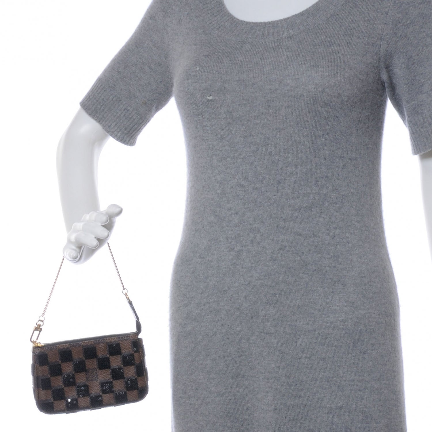 Louis Vuitton Damier Paillettes Mini Pochette Accessories Black 2 of 8