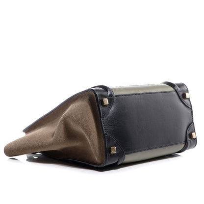 Celine Satin Calfskin Suede Micro Tri-Color Luggage Almond 4 of 9