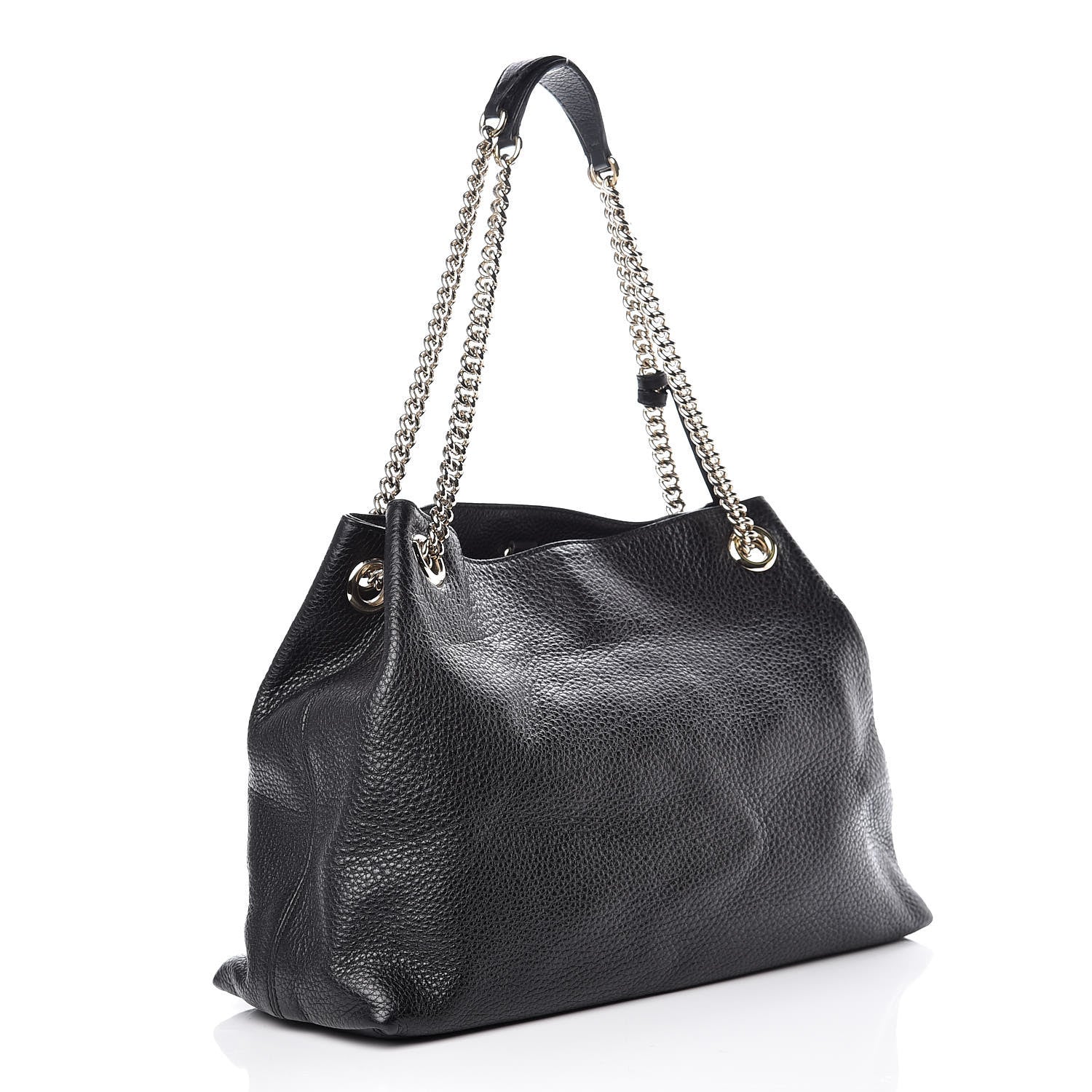 Gucci Pebbled Calfskin Medium Soho Chain Shoulder Bag Black 3 of 15