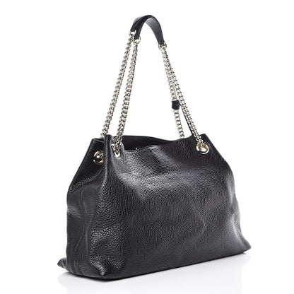 Gucci Pebbled Calfskin Medium Soho Chain Shoulder Bag Black 3 of 15