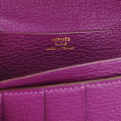 Hermes Chevre Mysore Bearn Tri-Fold Wallet Anemone 6 of 7