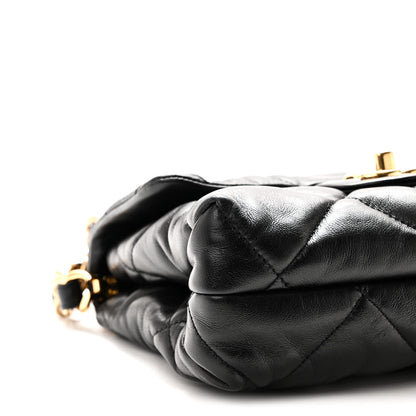 Chanel Lambskin Quilted Small Chain Top Handle Flap Black 9 of 11