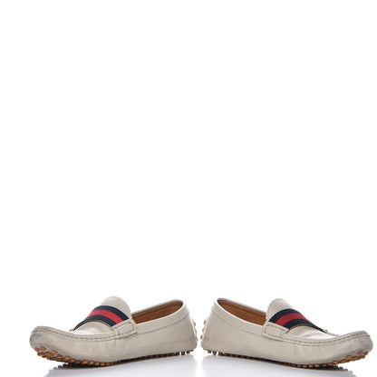 Gucci Calfskin Web Driver Loafers 38.5 Mystic White 7 of 18