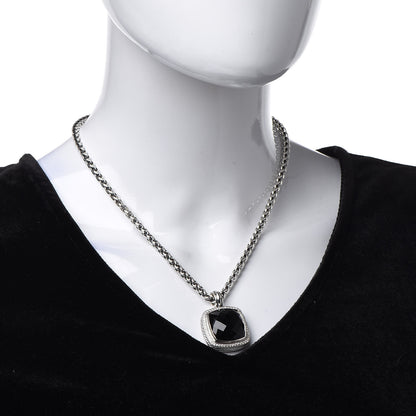 David Yurman Sterling Silver Diamond Black Onyx 20mm Albion Pendant Necklace 2 of 6