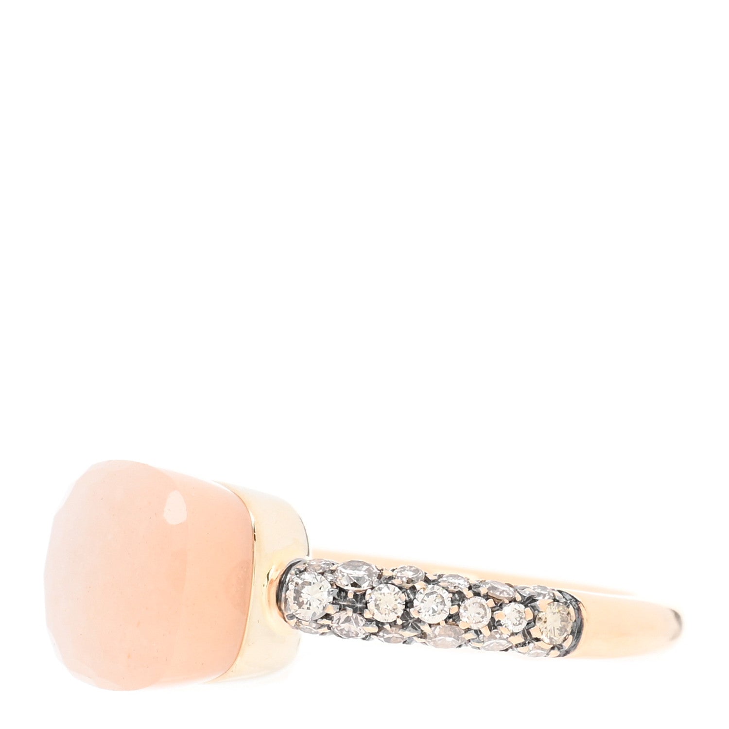 Pomellato 18K Rose Gold Diamond Moonstone Petit Nudo Ring 53 6.25 3 of 6