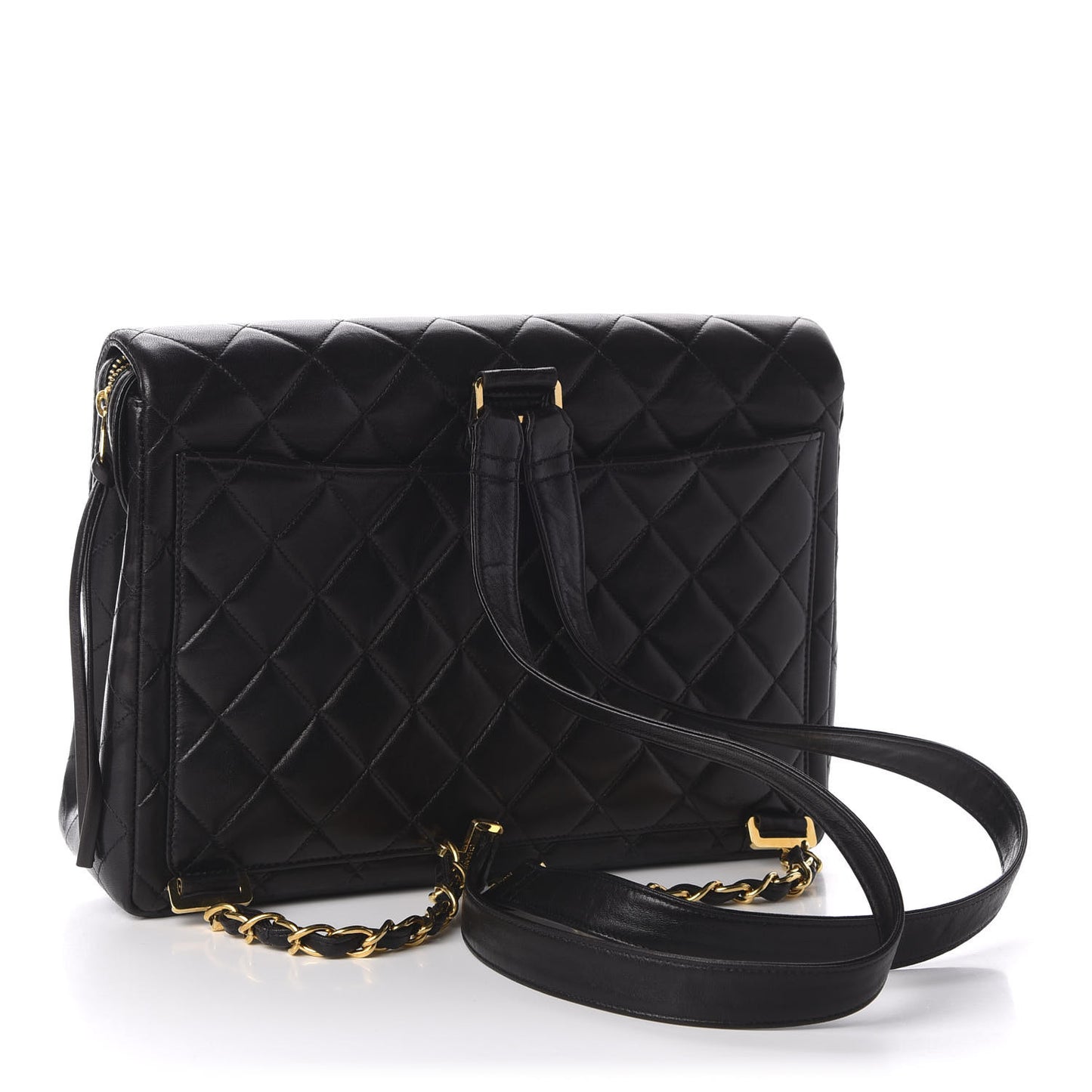 Lambskin Quilted Backpack Black
