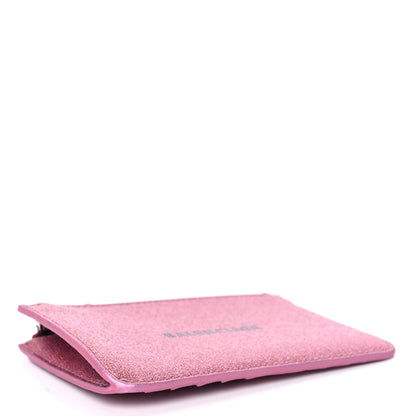 Balenciaga Sparkling Fabric Logo Large Cash Long Coin Card Holder Sweet Pink Black 4 of 8