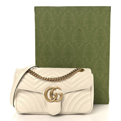 Gucci Calfskin Matelasse Small GG Marmont Shoulder Bag White 12 of 12