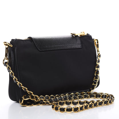 Prada Tessuto Nylon Saffiano Crossbody Bag Black 3 of 9