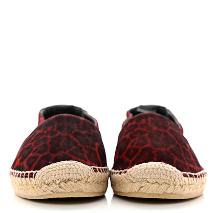 Saint Laurent Canvas Leopard Print Espadrilles 37 Red Black 2 of 9