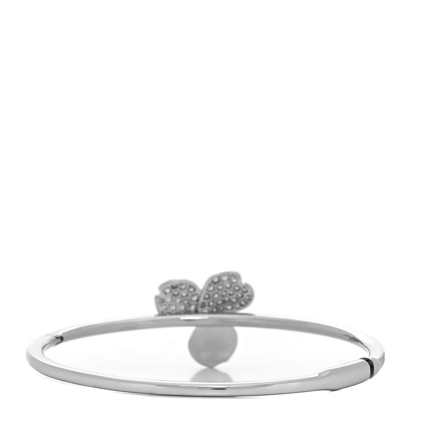 Platinum Diamond Paper Flowers Hinged Bangle Bracelet