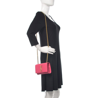 Saint Laurent Grain De Poudre Small Monogram Kate Satchel Bubblegum 2 of 13