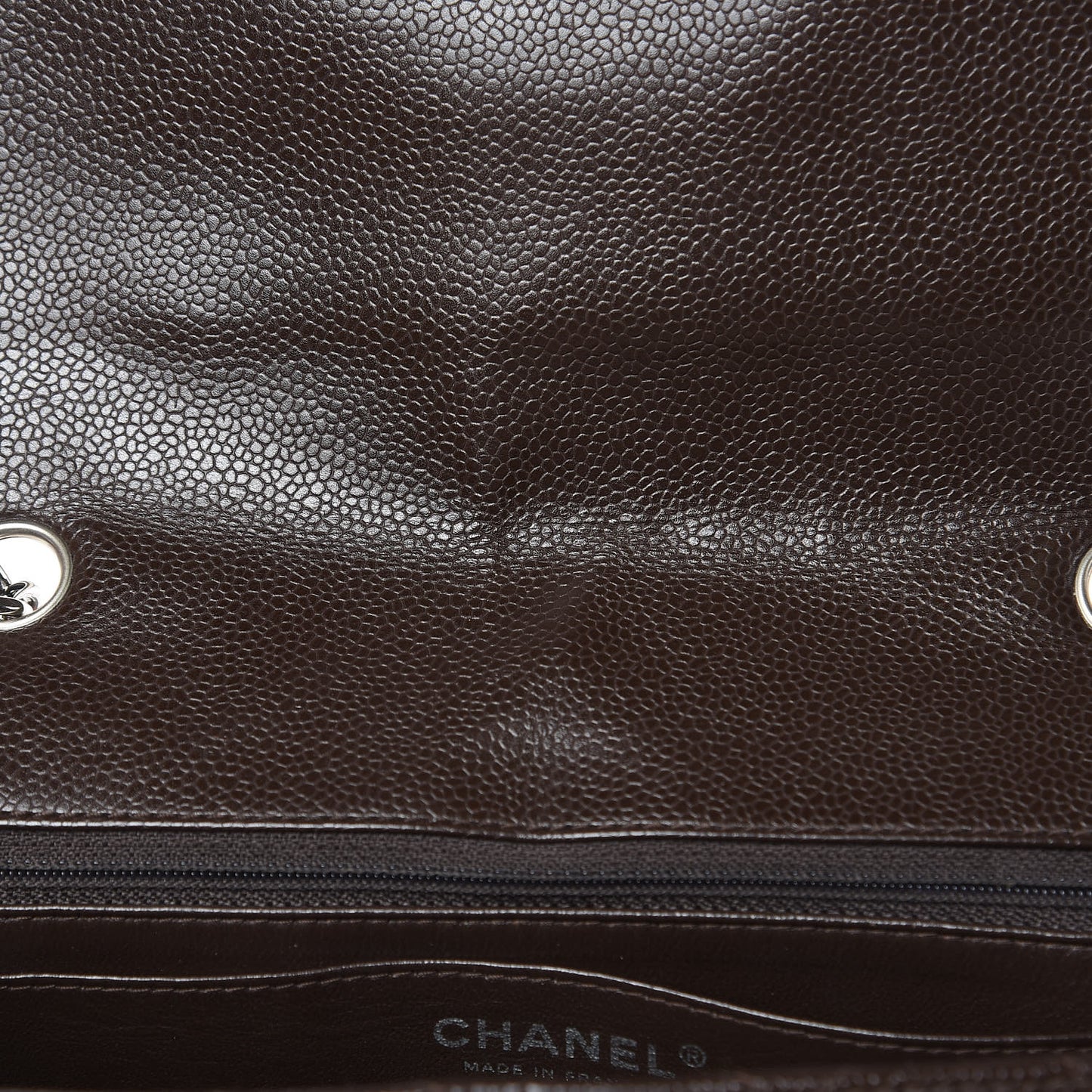 Caviar Quilted Jumbo Single Flap Dark Brown