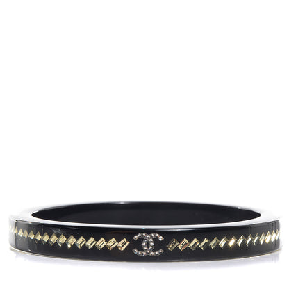 Chanel Resin Crystal CC Bangle Black 4 of 4