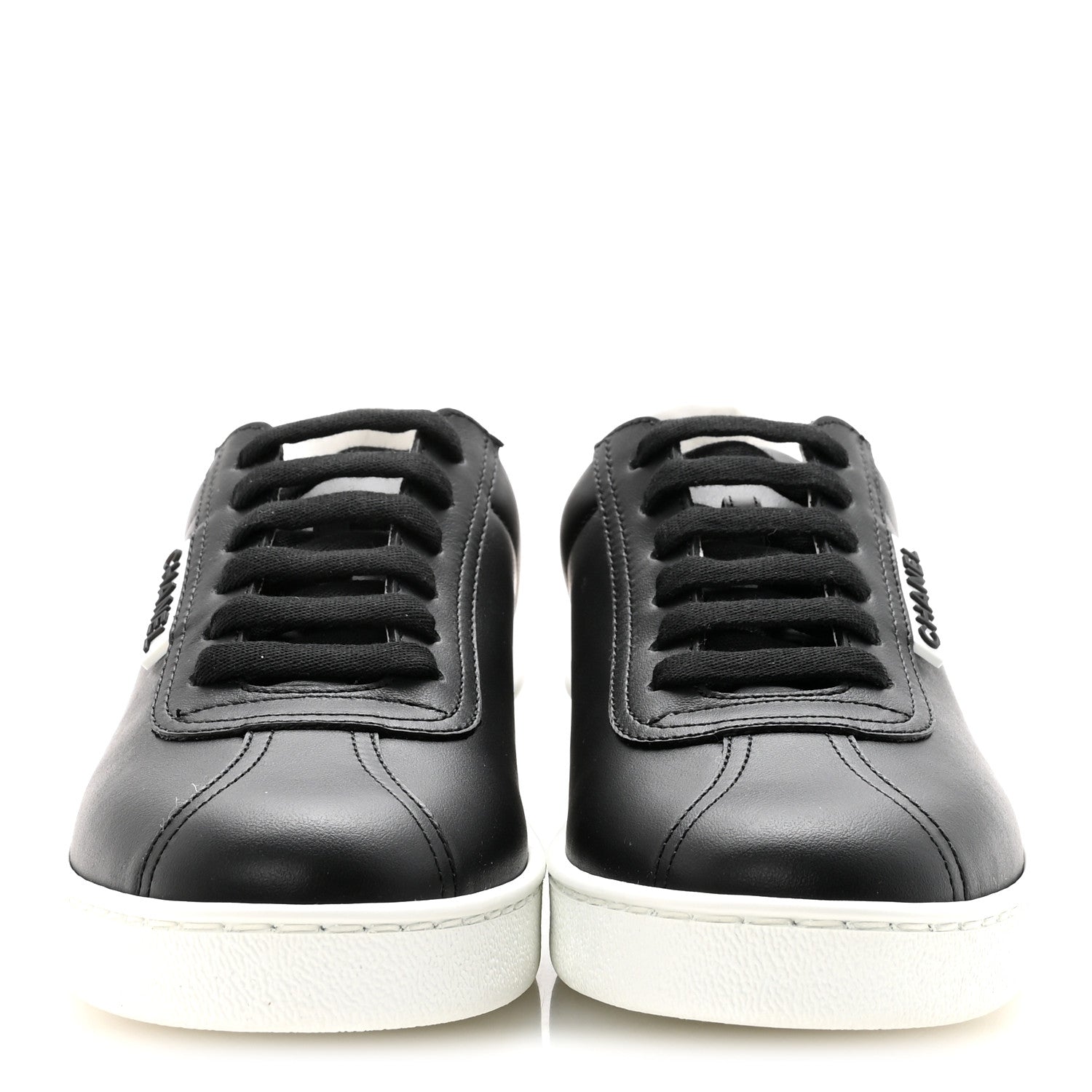 Chanel Calfskin CC Womens Uniform Sneakers 35 Black 3 of 9