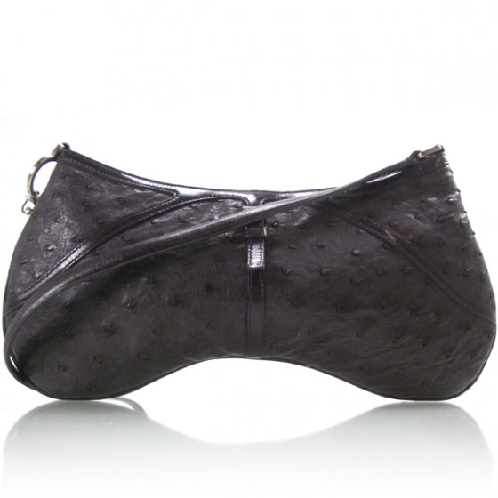 Prada Ostrich Shoulder Bag Purple 1 of 8